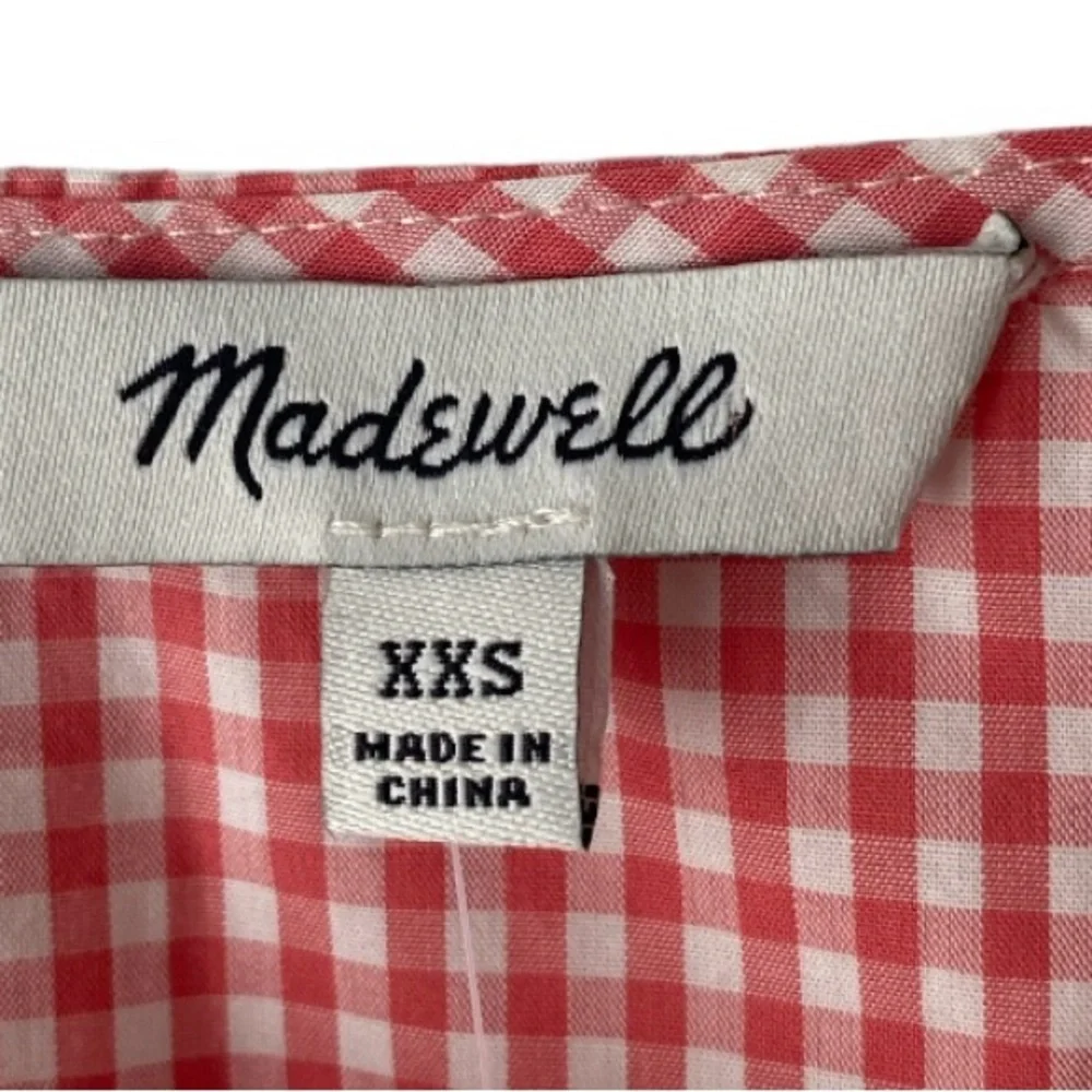 XXS Madewell gingham embroidered sleeveless top NWT - Picture 4 of 9